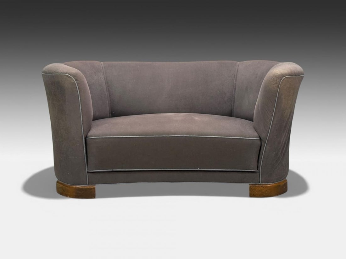 Danish Modern, Banana Sofa, Stained Beech, Fabric, Denmark, 1930s - 4