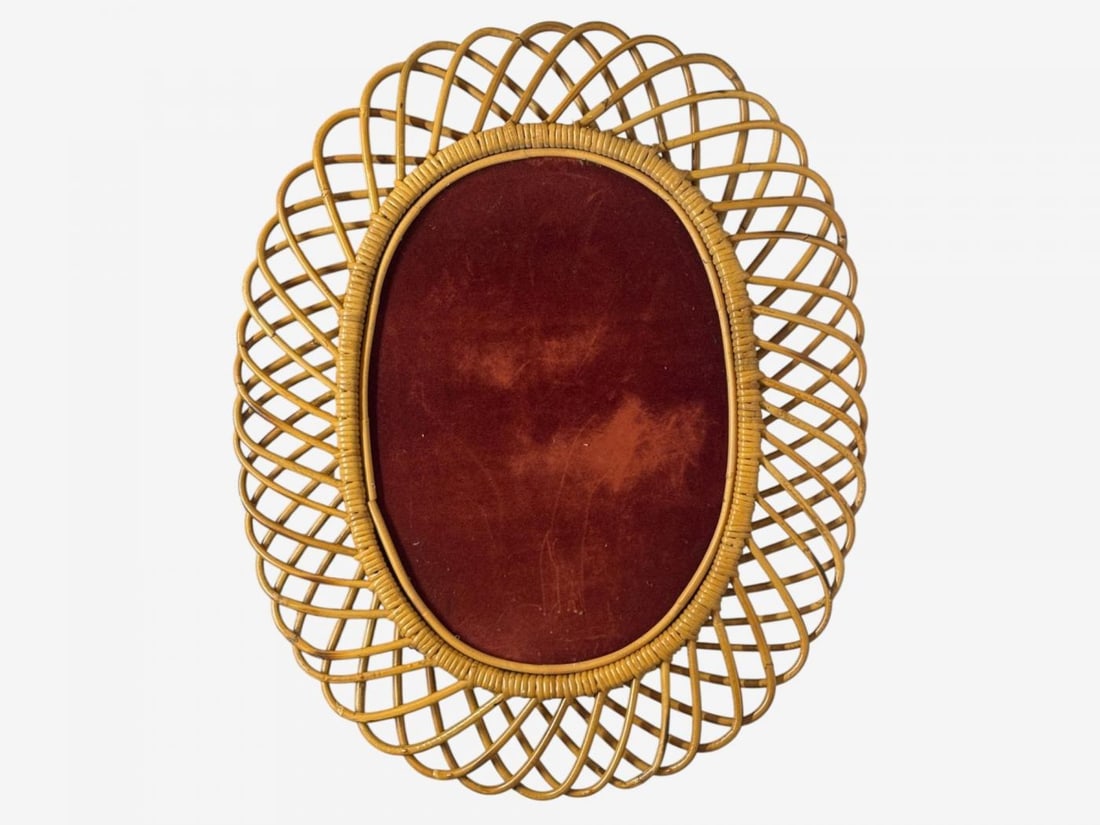 Italian Modern, Rattan, Bamboo, Wall Mirror, Italy, 1960s - 6