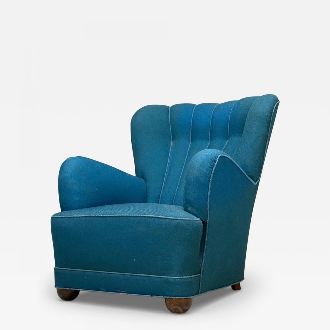 Danish Cabinetmaker, Lounge Chair, Beech, Wool, Denmark, 1930s (1 of 11)