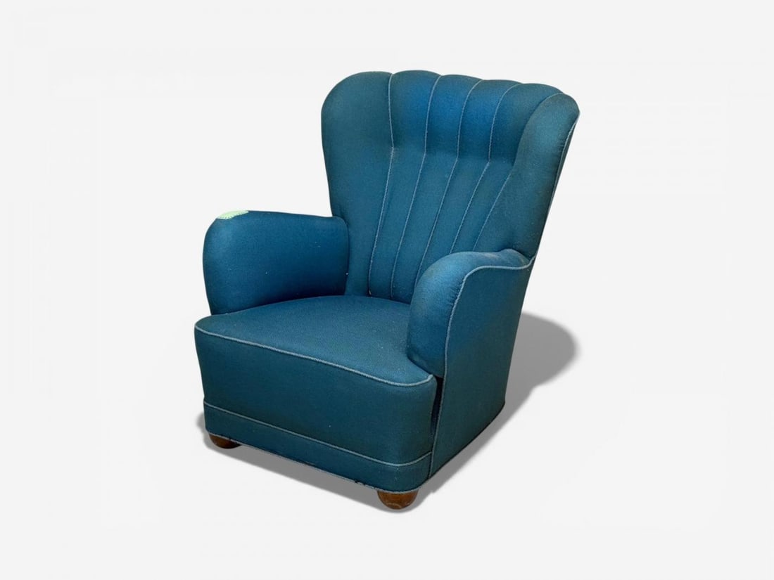 Danish Cabinetmaker, Lounge Chair, Beech, Wool, Denmark, 1930s - 4