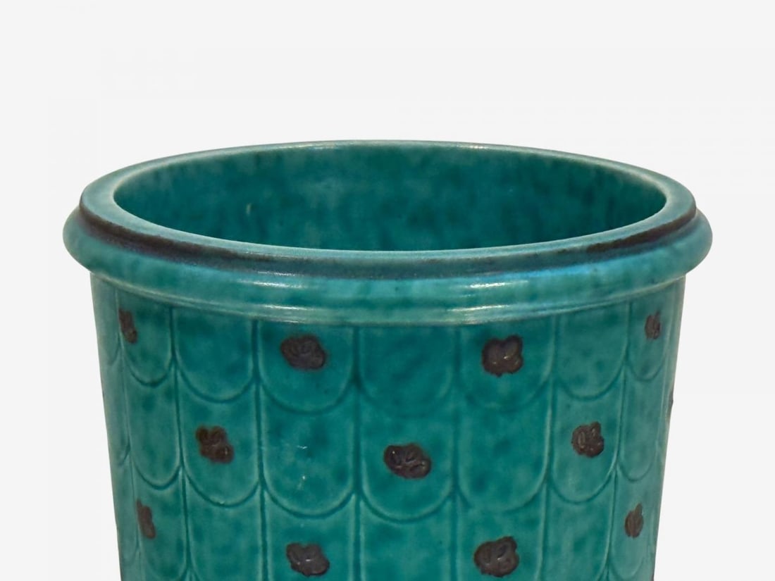 Wilhelm Kage, Green Ceramic, Argenta Vase, Sweden, 1930s - 4