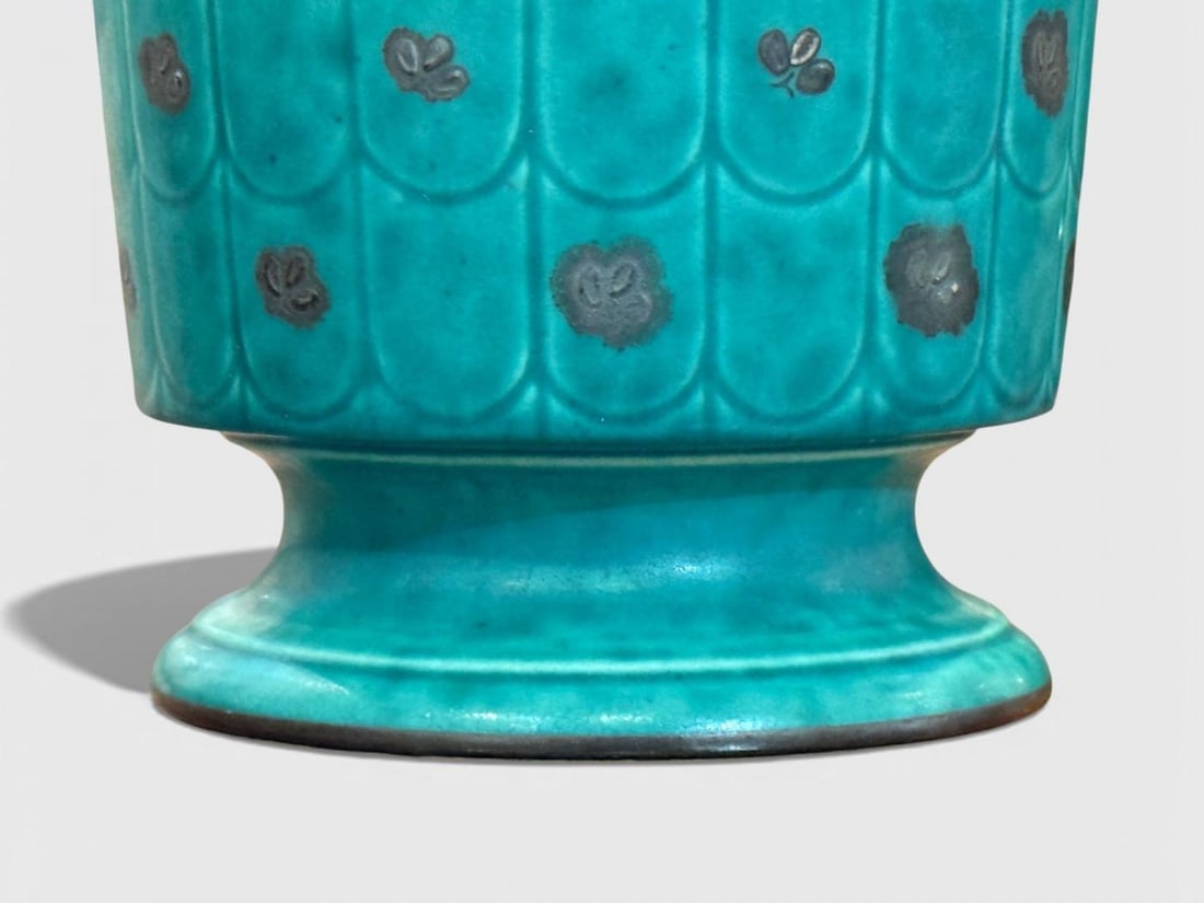 Wilhelm Kage, Green Ceramic, Argenta Vase, Sweden, 1930s - 7