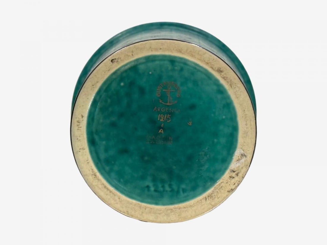Wilhelm Kage, Green Ceramic, Argenta Vase, Sweden, 1930s - 8