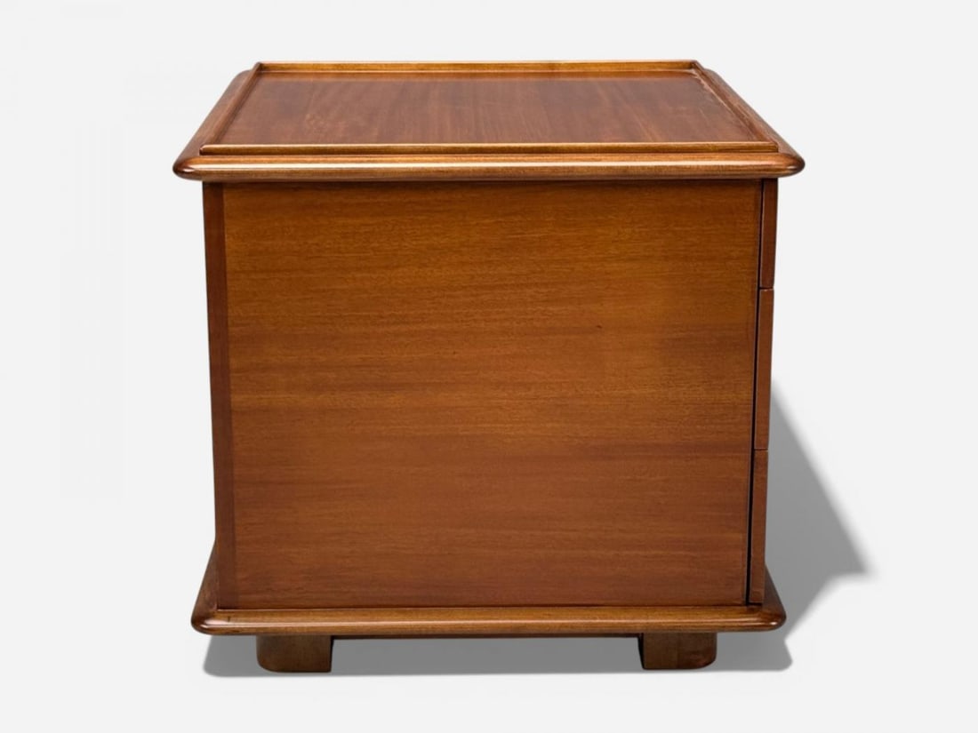 Paul Frankl, Rare Nightstands, Mahogany, Rock Maple, Brass, Leather, USA, 1950s - 12