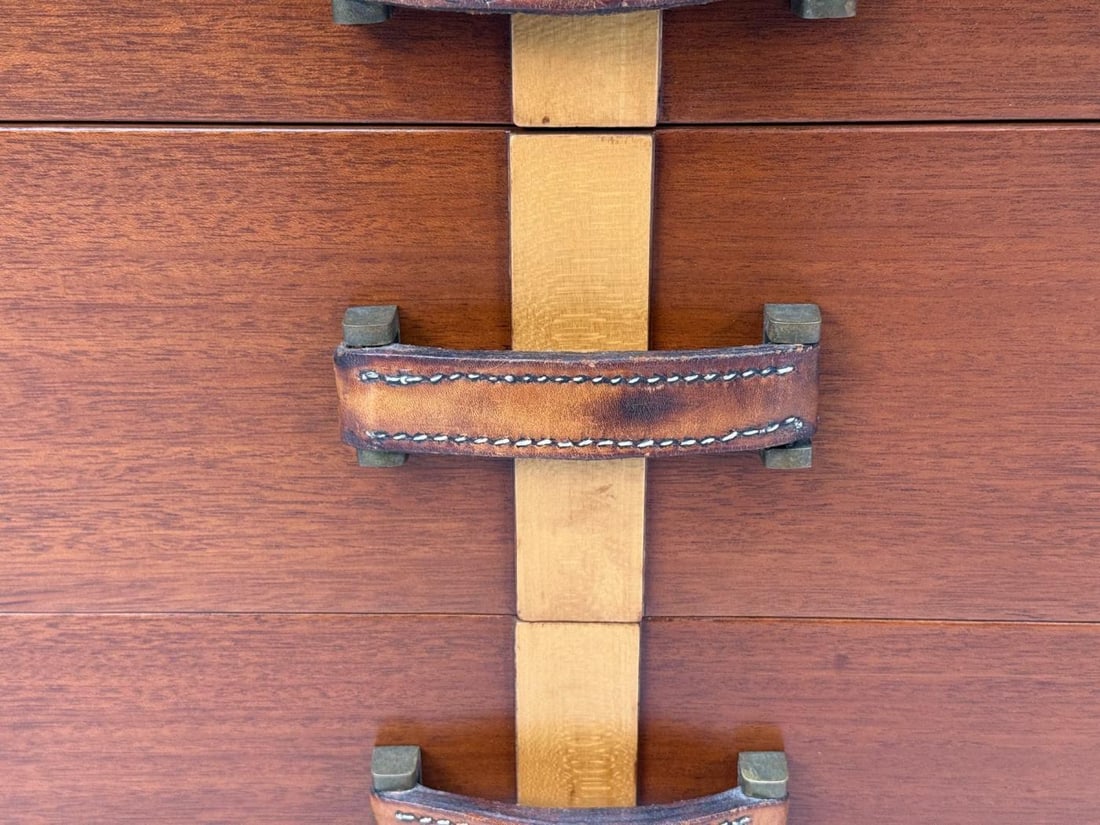 Paul Frankl, Rare Nightstands, Mahogany, Rock Maple, Brass, Leather, USA, 1950s - 8