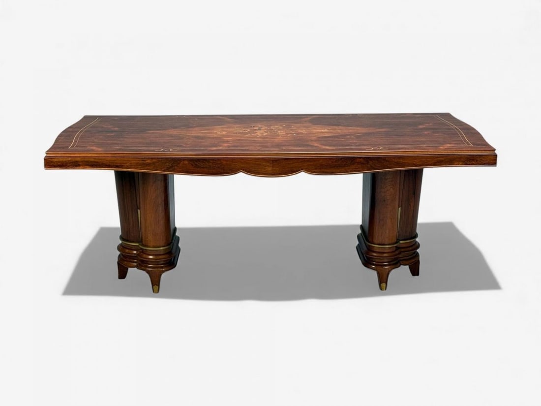 Jules Leleu, French Art Deco, Rosewood, Abalone, Dining Table, France, 1930s - 3