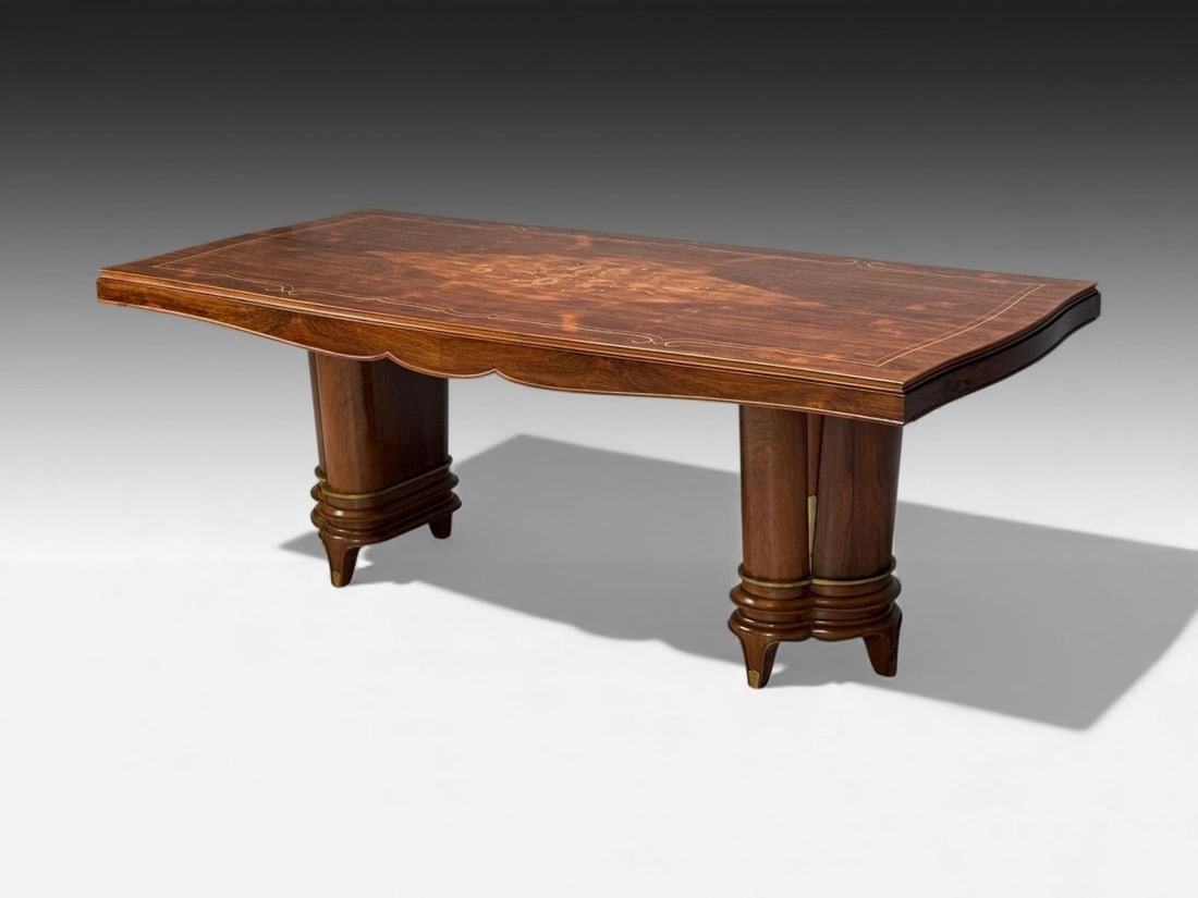 Jules Leleu, French Art Deco, Rosewood, Abalone, Dining Table, France, 1930s - 4