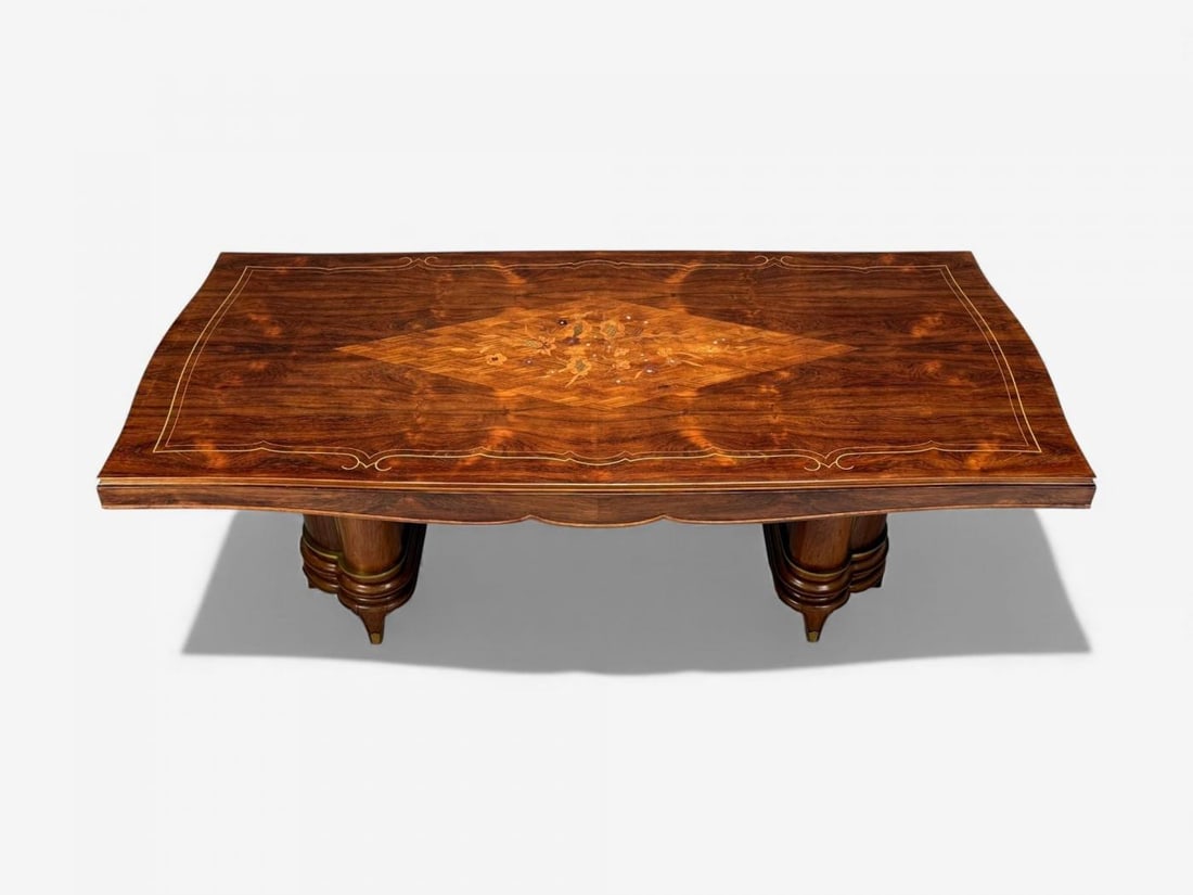 Jules Leleu, French Art Deco, Rosewood, Abalone, Dining Table, France, 1930s - 8