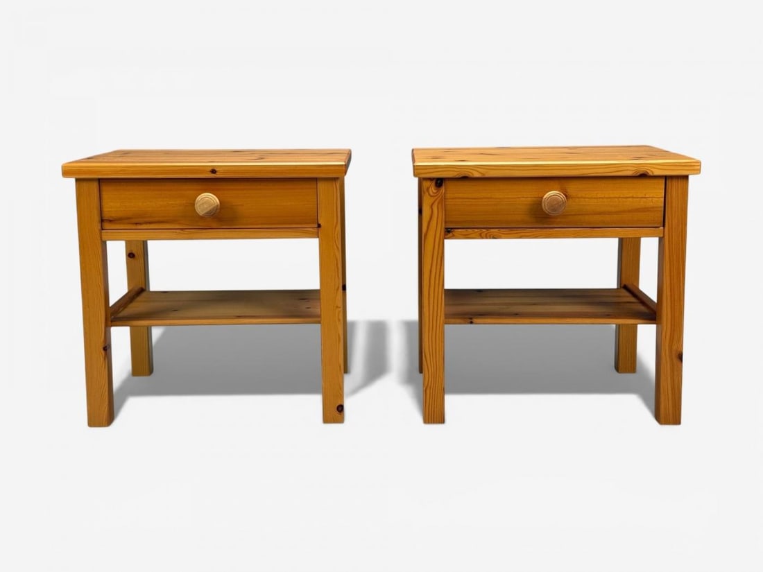 Swedish Modern, Nightstands, Pine, Sweden, 1970s - 2