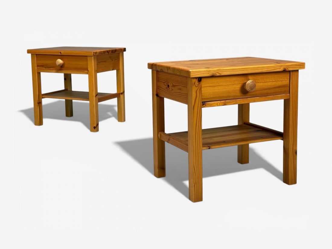 Swedish Modern, Nightstands, Pine, Sweden, 1970s - 4