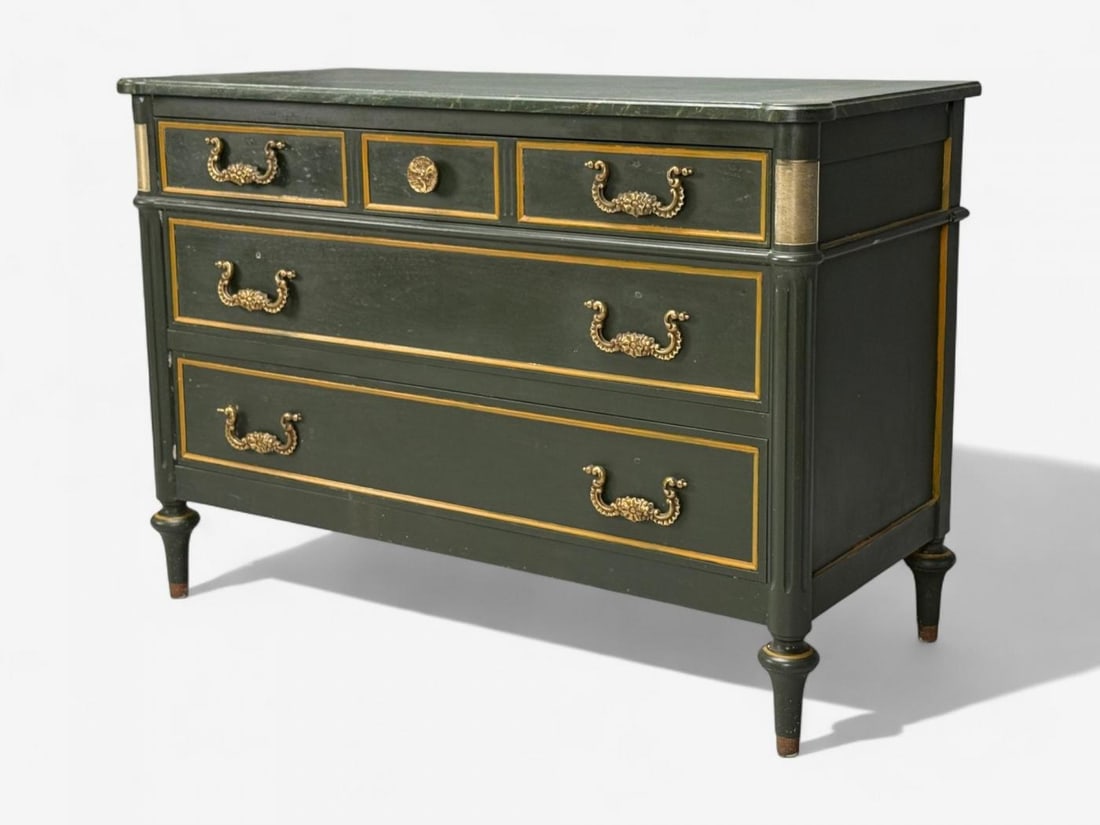 Jacques Bodart, Louis XVI Style, Green Painted Commode, USA, 1960s - 4