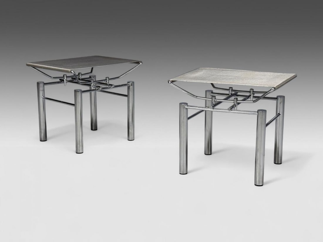 Hans Ullrich Bitsch, Chrome Plated Steel, Aluminum, Stools, Germany, 1980s - 2