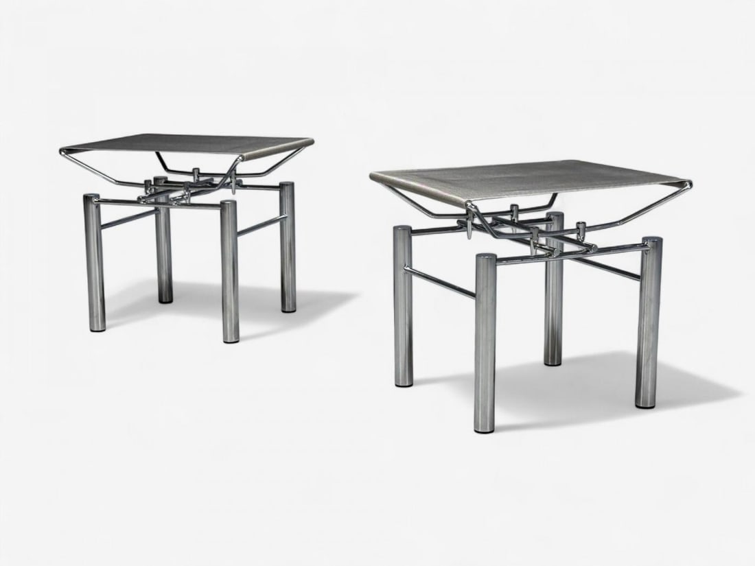 Hans Ullrich Bitsch, Chrome Plated Steel, Aluminum, Stools, Germany, 1980s - 3
