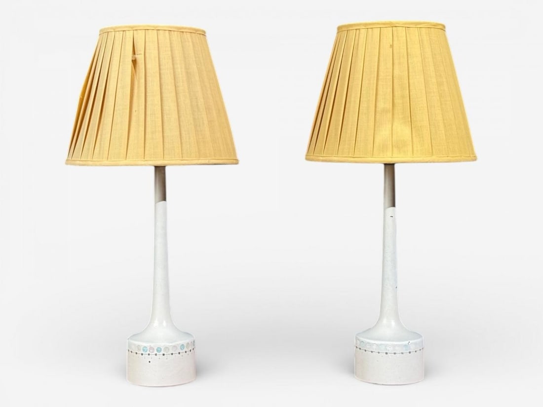 Hans-Agne Jakobsson, Table Lamps, Painted Wood, Sweden, 1950s - 2