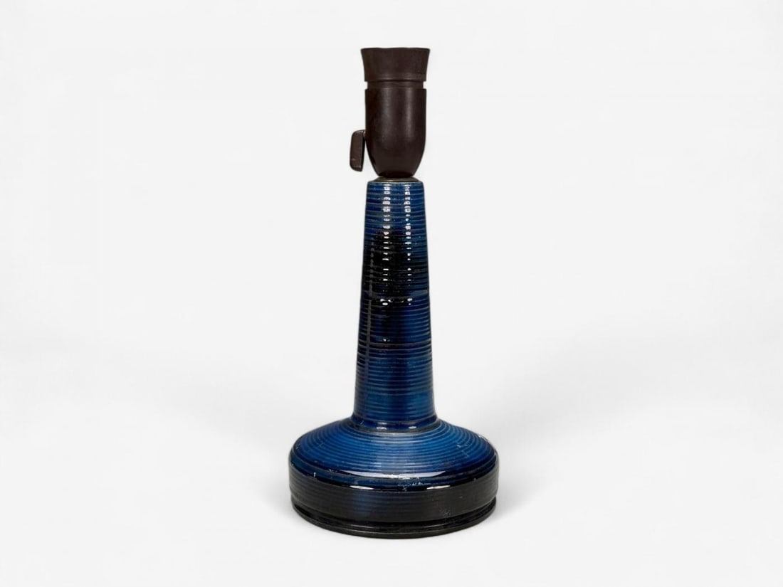J. Holstein Keramik, Blue Stoneware, Table Lamp, Denmark, 1960s - 4