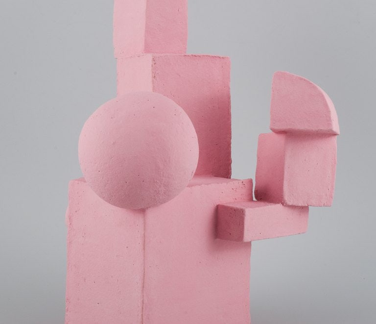 Christina Muff, Danish contemporary ceramicist (b. 1971). Cubist stoneware sculpture. Unique. Soft - 4