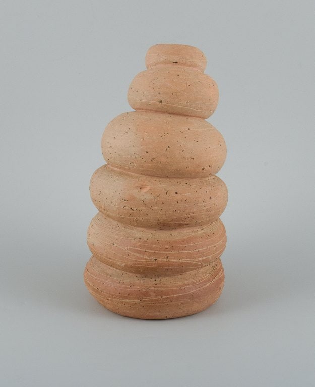 Christina Muff, Danish contemporary ceramicist (b. 1971). Tall, organically shaped vessel made from - 4