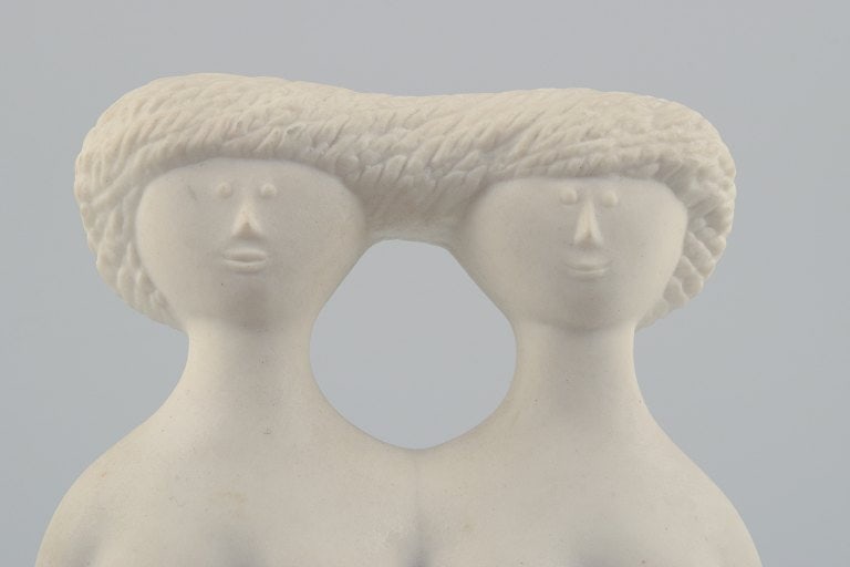 Stig Lindberg for Gustavsberg, Parian 2 - The Twins, figure in biscuit porcelain. - 7