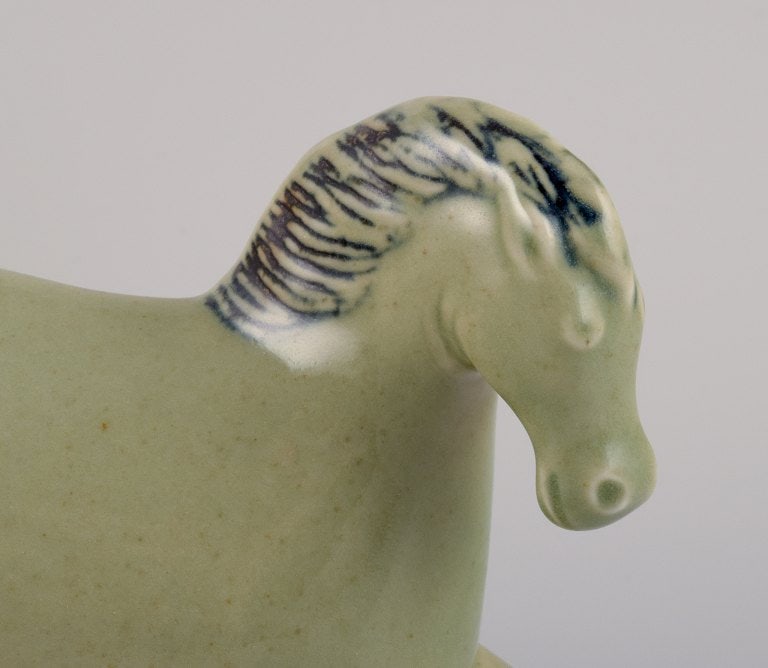 Stig Lindberg (1916-1982) for Gustavsberg. Horse figurine in glazed stoneware with a light green - 2