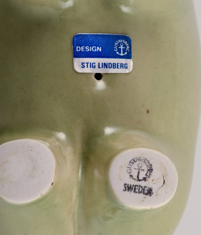 Stig Lindberg (1916-1982) for Gustavsberg. Horse figurine in glazed stoneware with a light green - 5
