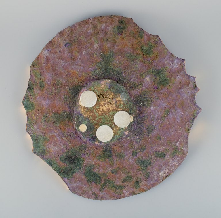 European studio ceramicist. Colossal unique ceramic dish. - 8