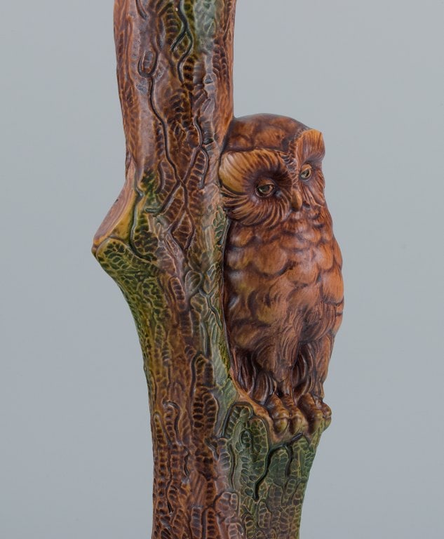 Ipsens, Denmark. Ceramic table lamp with owl. - 3