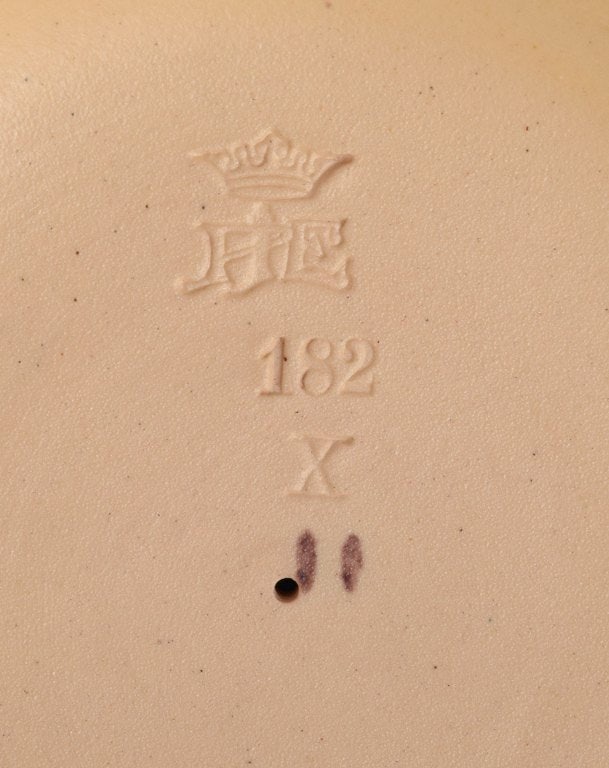 Ipsens, Denmark, Art Nouveau faience compote, decorated with foliage and flowers. - 6