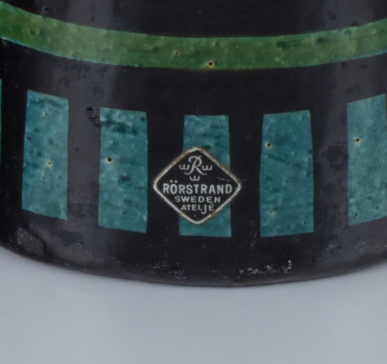 Olle Alberius for Rörstand, Atelje, ceramic vase with geometric pattern. - 4