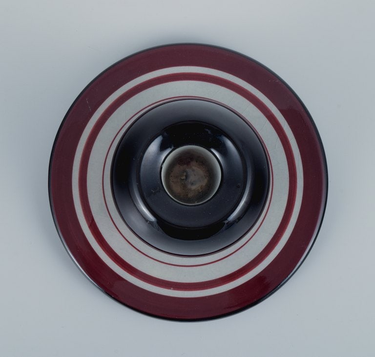 Ilse Claesson for Rörstrand, two hand-painted faience candlesticks. - 4