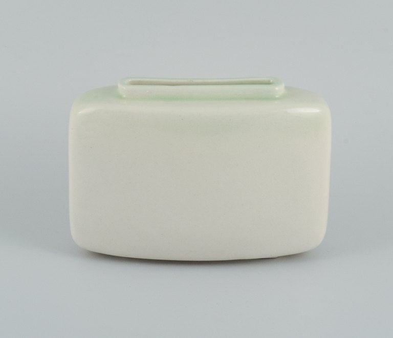 European studio ceramist, stylish ceramic vase in modernist form. (1 of 6)