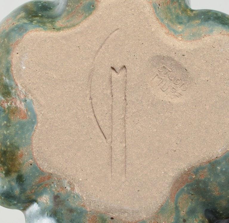 Christina Muff, Danish contemporary ceramicist (b. 1971). Organic shaped vessel glazed with shiny - 7