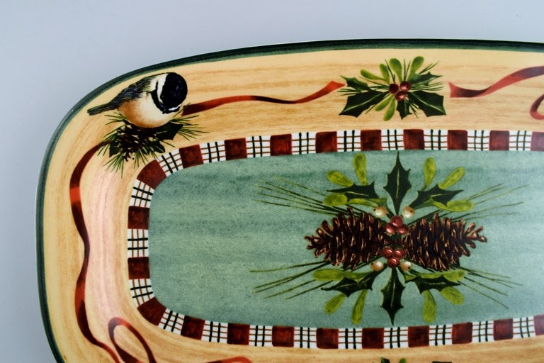 Catherine McClung for Lenox. "Winter greetings". Six oblong dishes in glazed stoneware decorated - 3