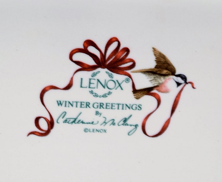 Catherine McClung for Lenox. "Winter greetings". Six oblong dishes in glazed stoneware decorated - 5