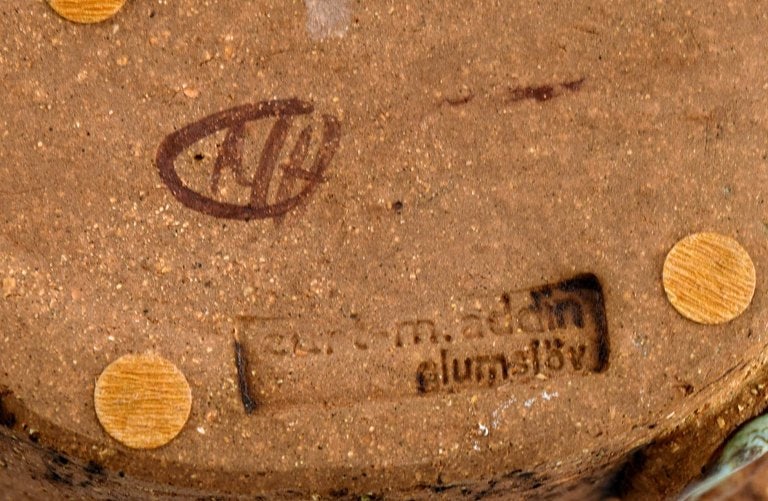 Curt M. Addin (1931-2007) for Glumslöv. Freeform vase in partially glazed stoneware. Beautiful - 5