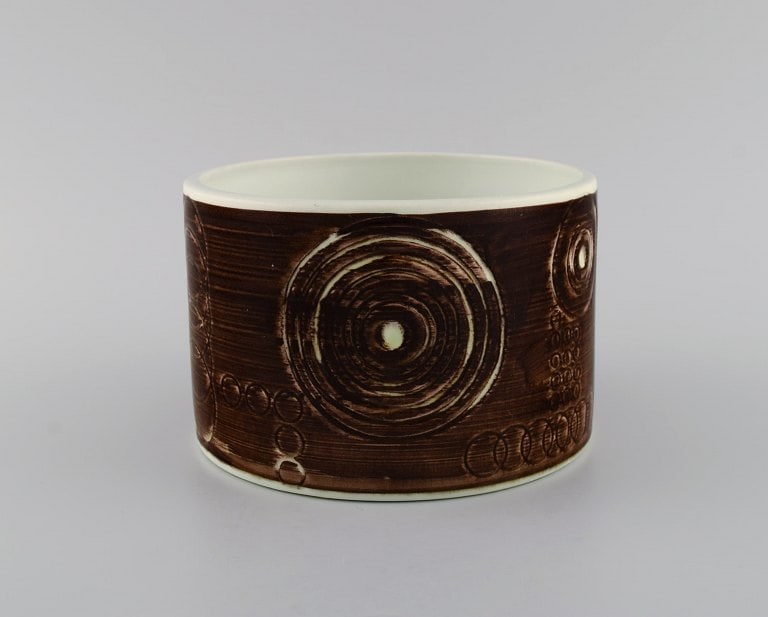 Olle Alberius for Rörstrand. Sarek flower pot in hand-painted and glazed ceramics with (1 of 6)