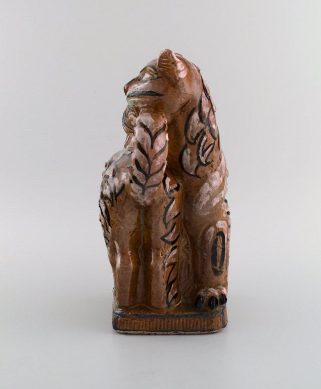 Helge Christoffersen (1925-1965), Denmark. Unique figure in hand-painted and glazed stoneware. - 7