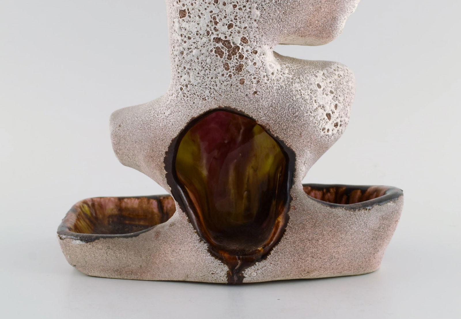 Vallauris, France. Sculptural unique vase in glazed stoneware modeled with a woman's face. The - 5