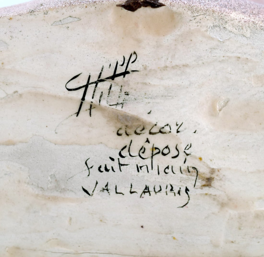 Vallauris, France. Sculptural unique vase in glazed stoneware modeled with a woman's face. The - 9