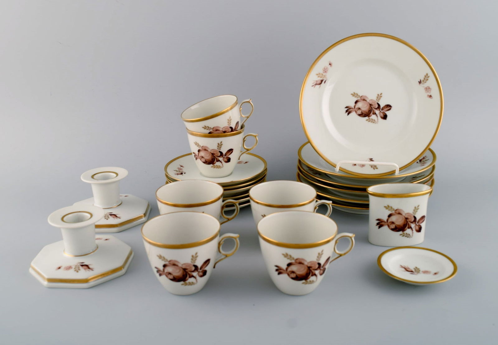 Royal Copenhagen Brown Rose coffee service for six people. 1960s. (1 of 7)