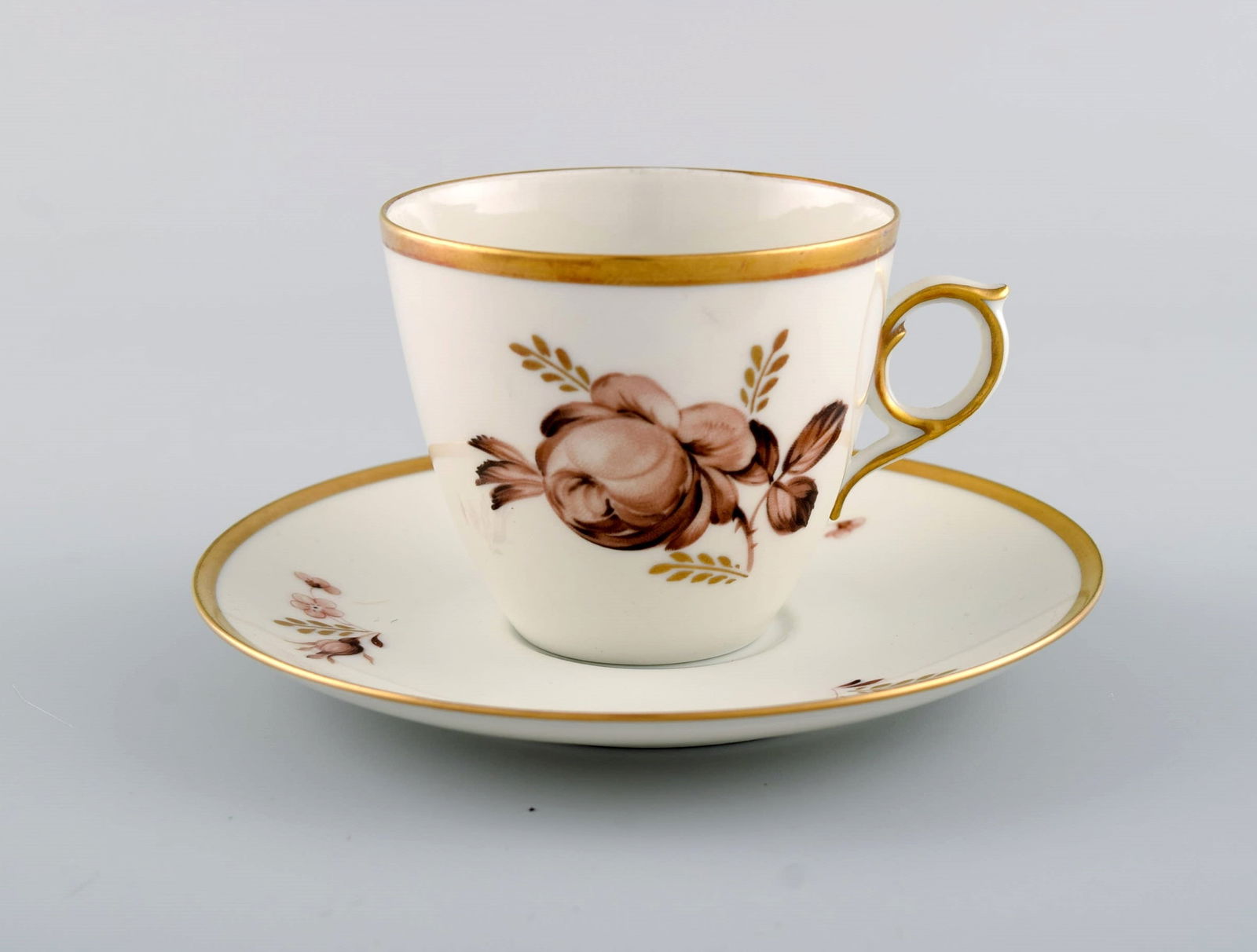 Royal Copenhagen Brown Rose coffee service for six people. 1960s. - 4