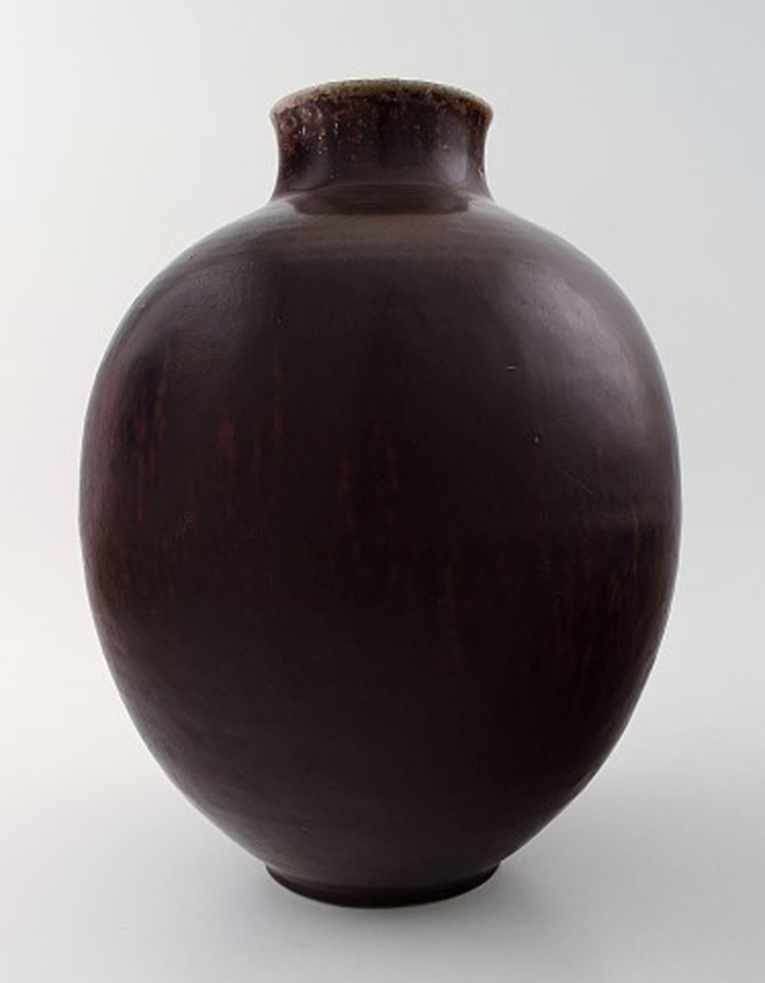 Royal Copenhagen Kresten Bloch unique oxblood glaze stoneware vase. - 2