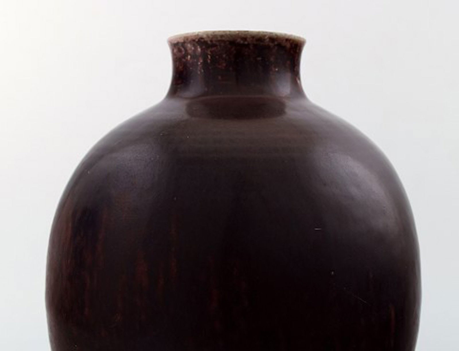 Royal Copenhagen Kresten Bloch unique oxblood glaze stoneware vase. - 3