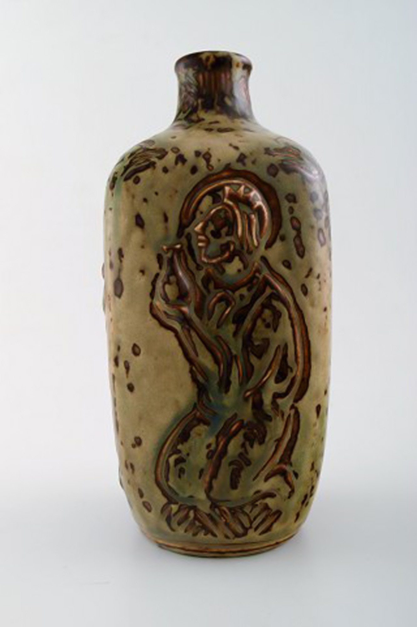 Royal Copenhagen Jais Nielsen ceramic vase, sung glaze. Biblical motives. - 4