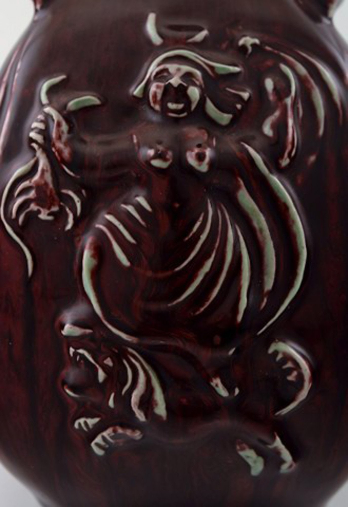 Royal Copenhagen Jais Nielsen ceramic vase in ox blood glaze. - 5