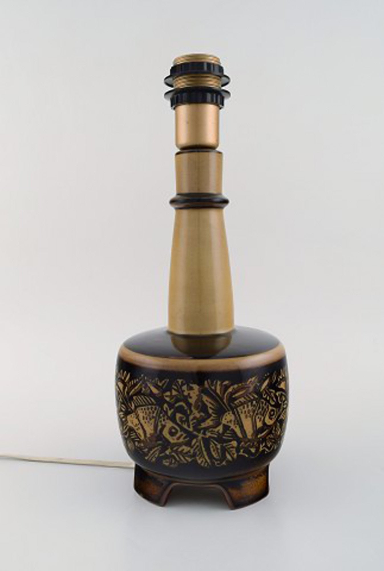 Nils Thorsson (1898-1975) for Royal Copenhagen. Two stoneware table lamps mounted on four feet - 2