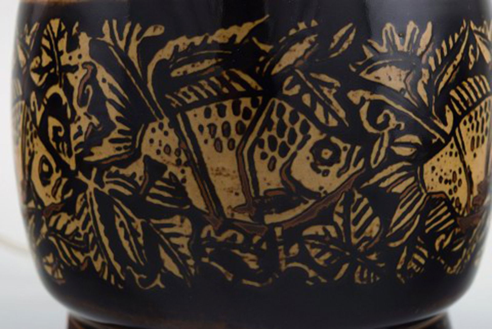 Nils Thorsson (1898-1975) for Royal Copenhagen. Two stoneware table lamps mounted on four feet - 6