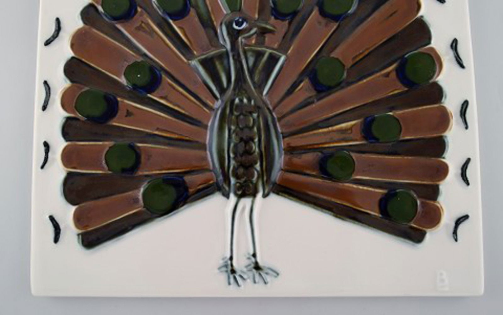 Bertil Lundgren for Rörstrand. "Gallery 2" wall plaque in glazed porcelain decorated with - 3