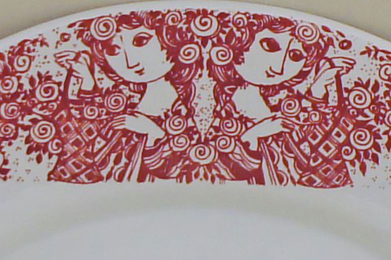 Bjorn Wiinblad, large platter, "Rosalinde" faience. - 3