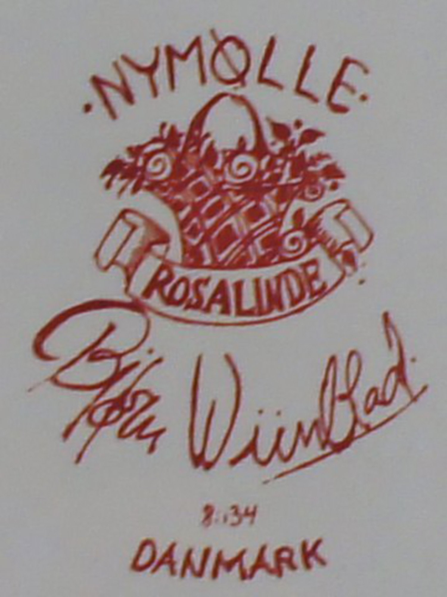 Bjorn Wiinblad, large platter, "Rosalinde" faience. - 4