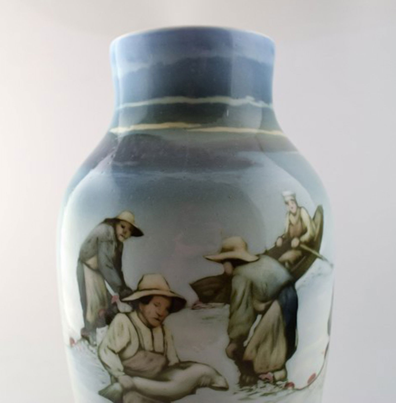 Large art deco Unique Rörstrand Nils Emil Lundström (1865-1960) porcelain vase. Decorated - 2